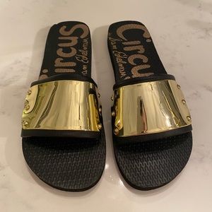 Circus by Sam Edelman Black and Gold Sandals